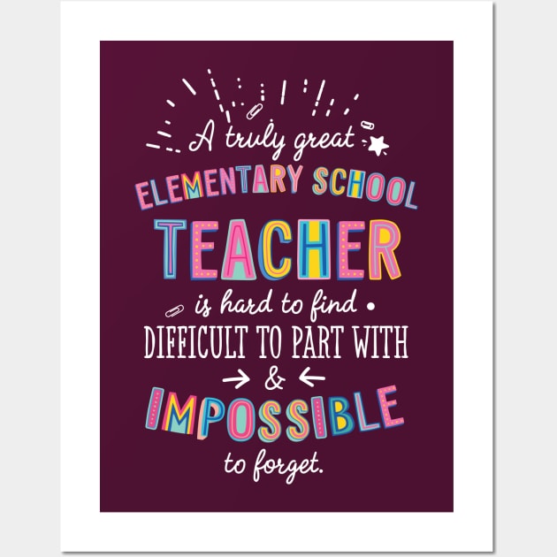 A truly Great Elementary School Teacher Gift - Impossible to forget Wall Art by BetterManufaktur